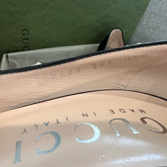 NEW Gucci GG Black Pointed-toe 105mm Leather Heel Pumps - Picture 4 of 8